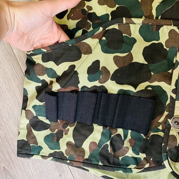 Vintage Camo Shooting Hunting Vest Men’s S Pockets Pouch Duck Bay Button Up 80s - Picture 6 of 16